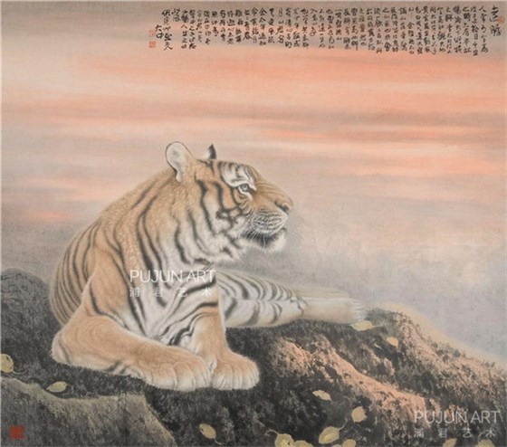 冯大中虎画作品《远瞩》