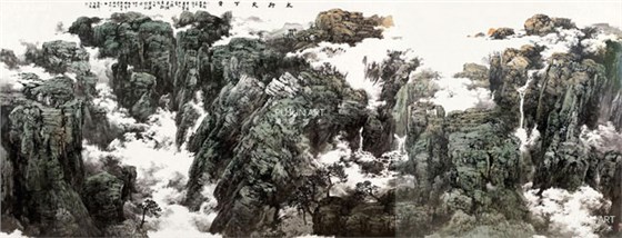 画家白云乡山水画作品价格,2017年一平尺多少?