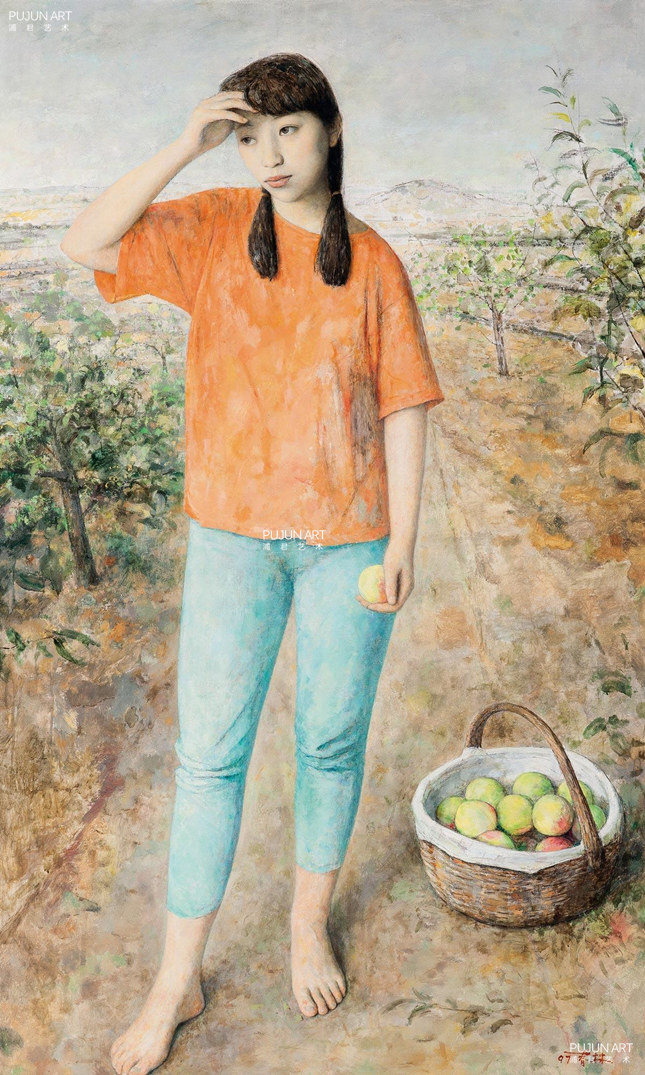 朱春林油画 1997年作 初熟的果子