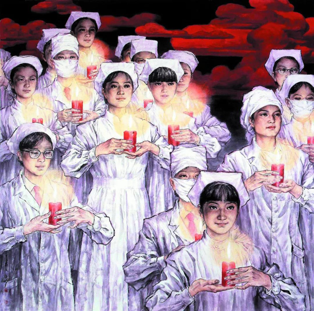 天使在人间 200X200 ，2003获第二届全国中国画展银奖.jpg