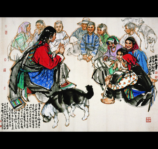 史国良《草原故事,国画,浦君艺术:带您从史国良手中取画